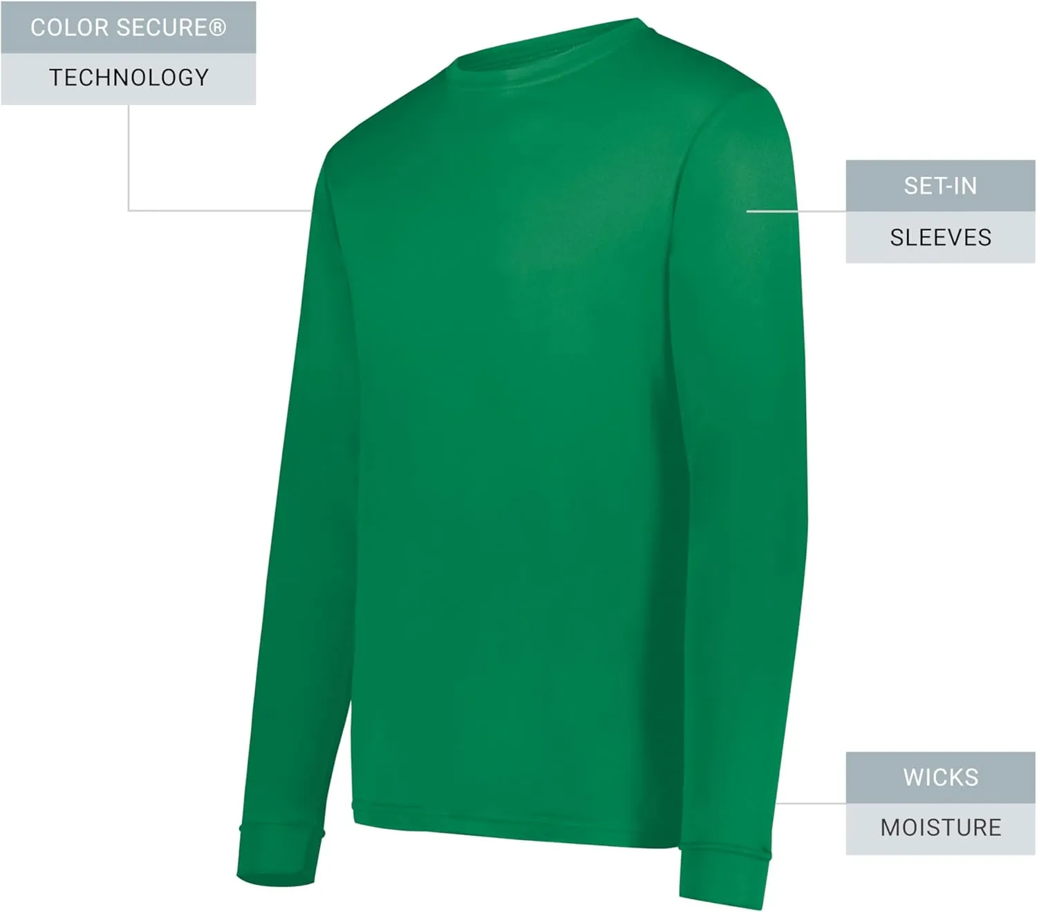 Augusta Sportswear Wicking Long Sleeve Sun Protection Athletic Shirt for Running, Hiking, Fishing, and Outdoor Activities
