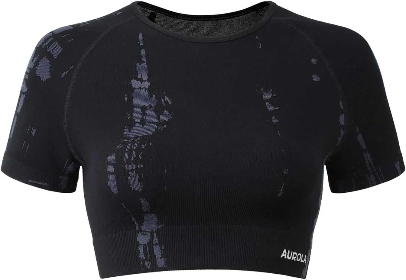 AUROLA Serpent Snake Seamless Workout T-Shirts for Women,Short Sleeve Crop Top Gym Yoga Athletic Shirts Tee