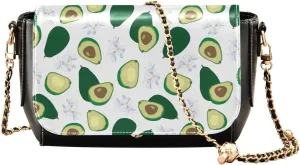 Avocado and Fruit Pulp Crossbody Bags for Women, Trendy Small Shoulder Bag, PU Leather Clutch Purse Underarm Handbag Satchel HandBag with Adjustable Metal Chain