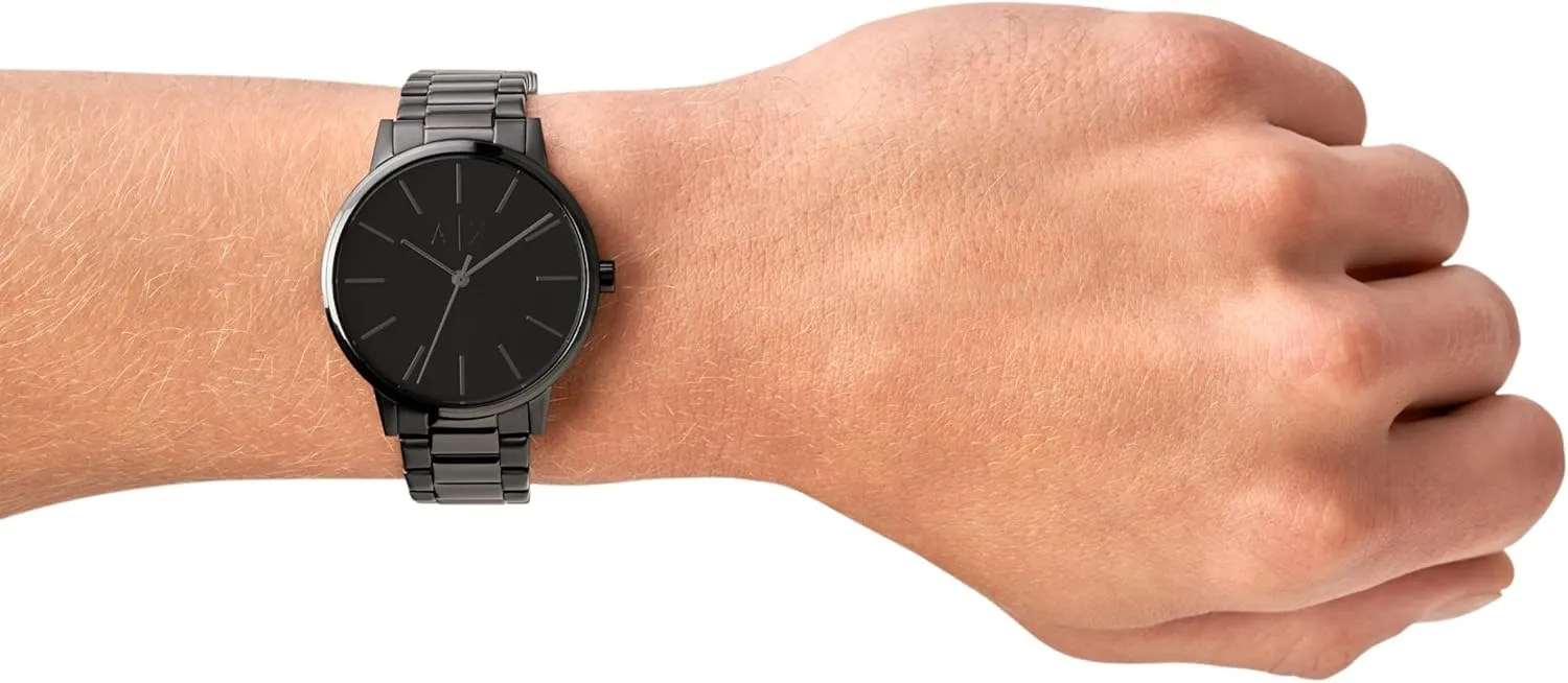 A|X Armani Exchange Men's Watch with Three-Hand Analog Display and Stainless Steel or Leather Band, Watch for Men