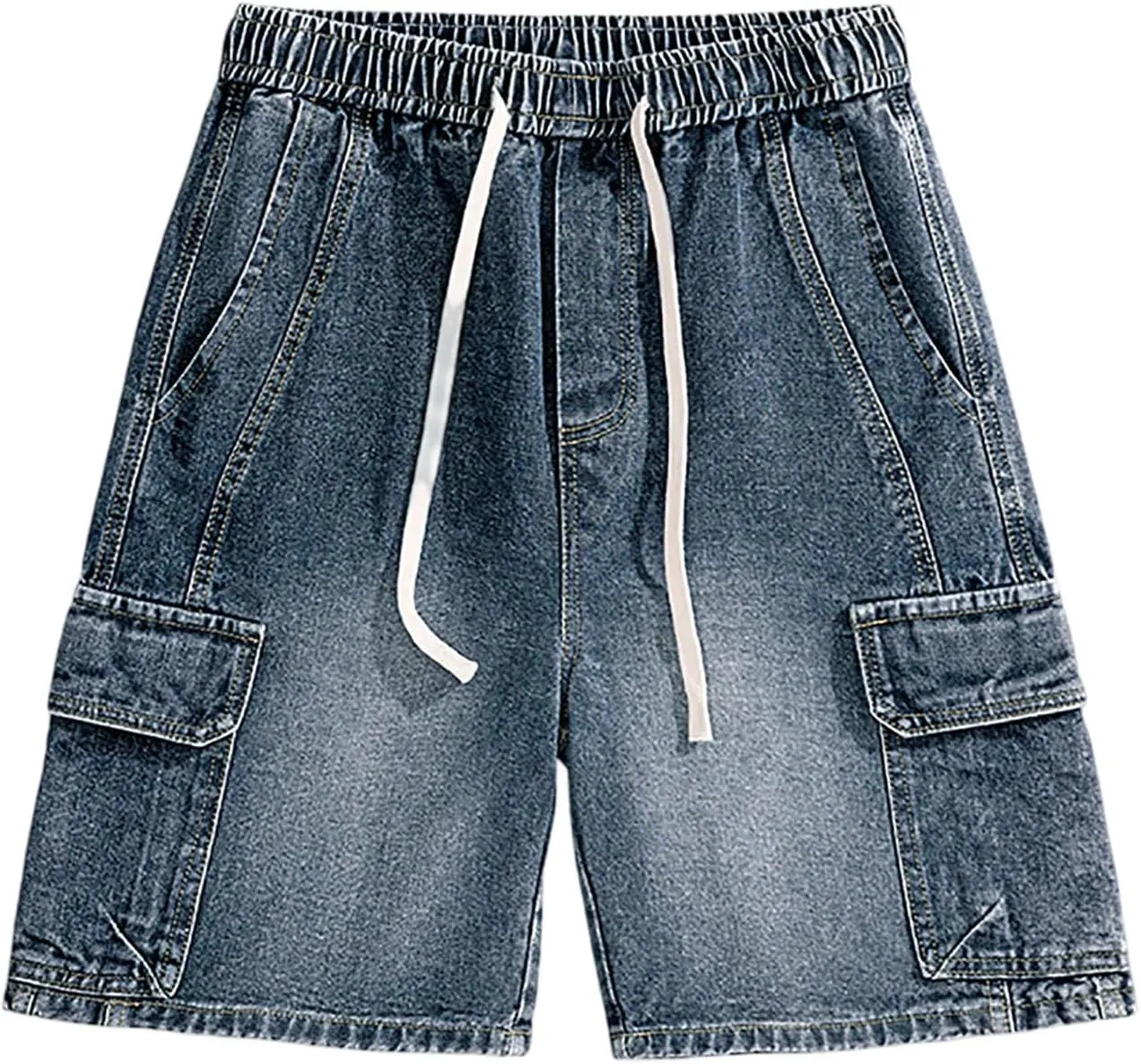 Baggy Jean Shorts for Men Casual Summer Loose Fit Y2K Hip Hop Skateboard Denim Shorts 2025 Trendy Streetwear