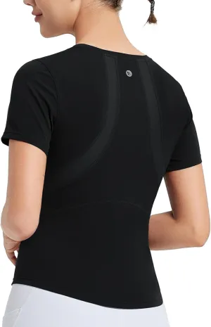 baleaf Women's Short Sleeve Workout Tops Yoga Shirts Stretchy Lightweight Athletic T-Shirts Gym Running Sports Tee