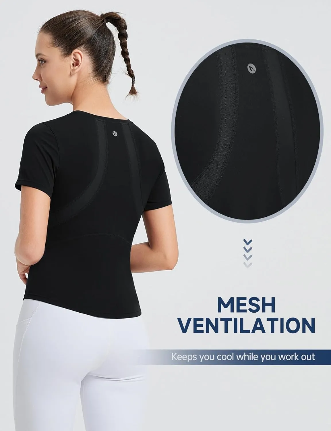 baleaf Women's Short Sleeve Workout Tops Yoga Shirts Stretchy Lightweight Athletic T-Shirts Gym Running Sports Tee