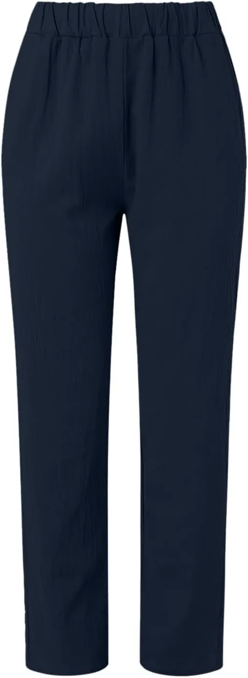 Beach Pants for Women Trendy 2025 Lounge Loose Drawstring Elastic Waist Pant Trousers Casual Summer Slacks Clothes