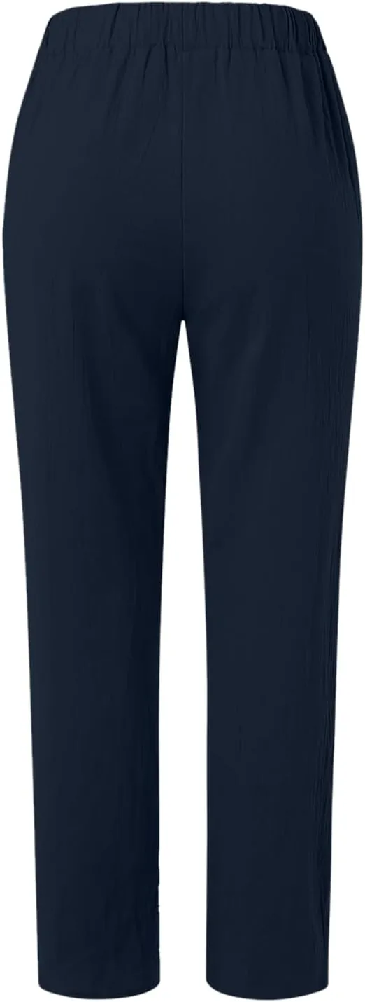 Beach Pants for Women Trendy 2025 Lounge Loose Drawstring Elastic Waist Pant Trousers Casual Summer Slacks Clothes