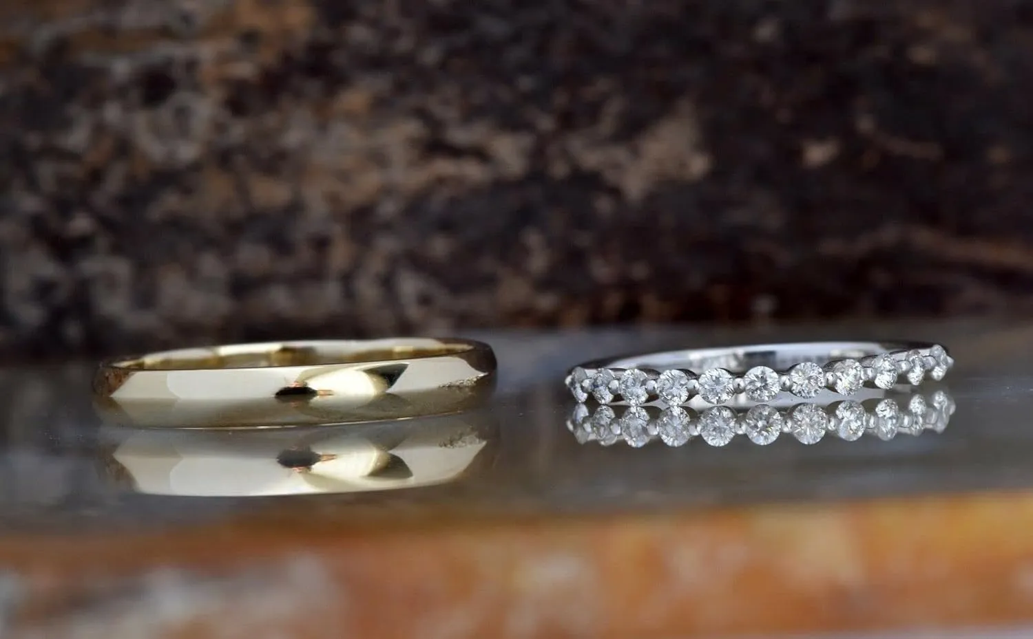 BeBold Eternity Couple Wedding Ring Band 1.2ct Round Cut Moissanite Sterling Silver Dual Tone Plated