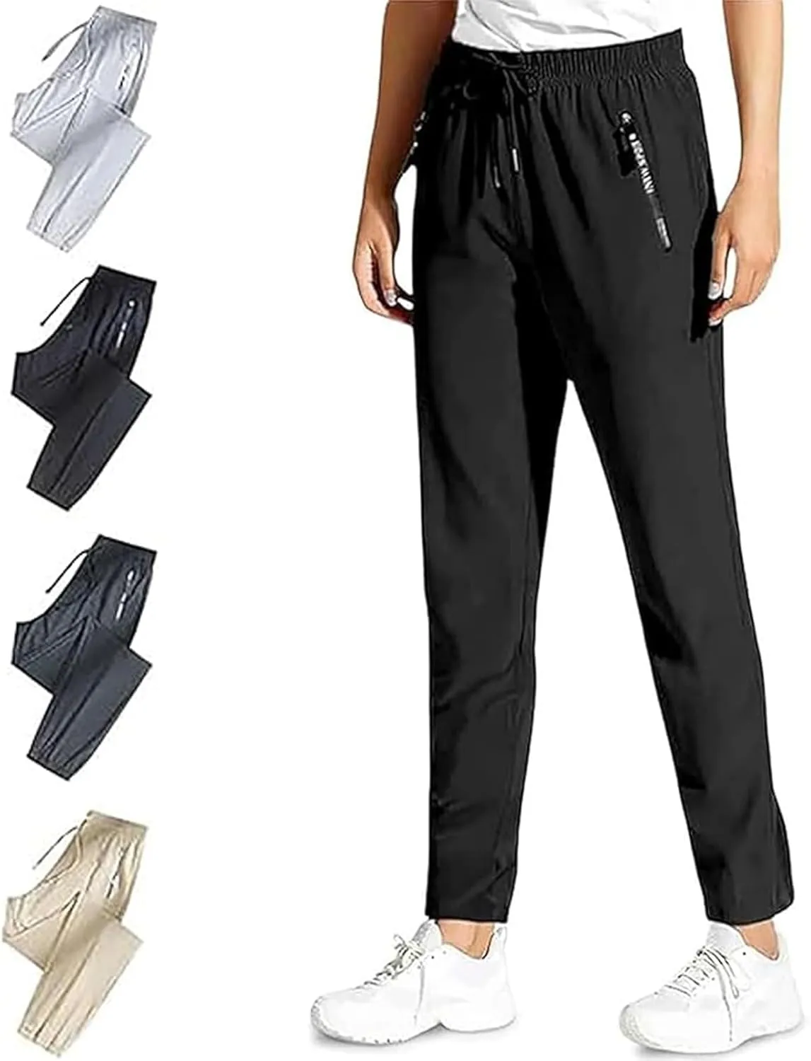 Beeswan Stretch Active Pants for Women Over 50 Ultra Stretchy Breathable Casual Pants Plus Size High Waist Trousers