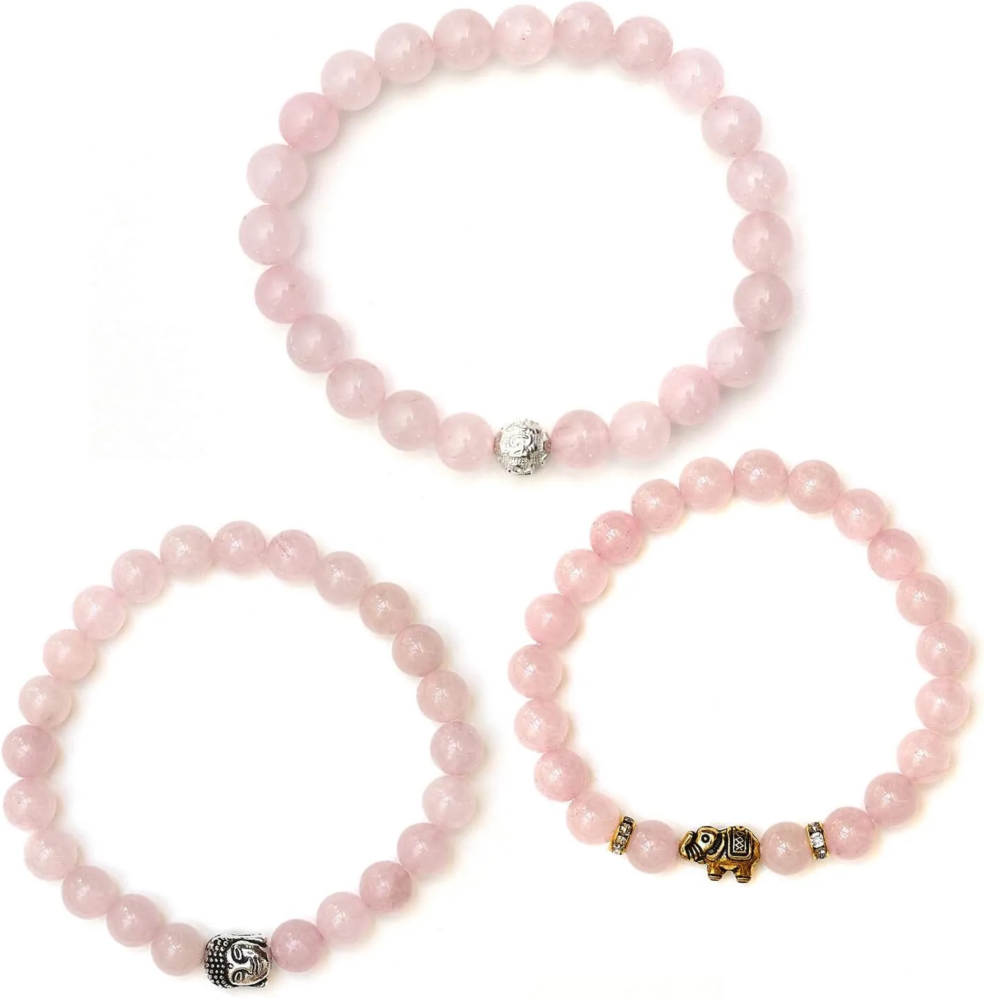 BERGERLIN - Buddha bracelet with genuine 8mm natural stone and lava stone pearls - Real natural stone bracelet - Certified Quality