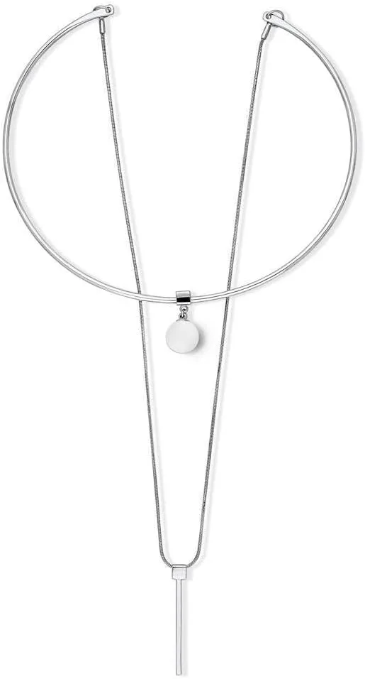 BERRICLE Bar Ball Bead Fashion Layered Choker Necklace for Women (Rose Gold-tone, Gold-tone, Silver-tone)