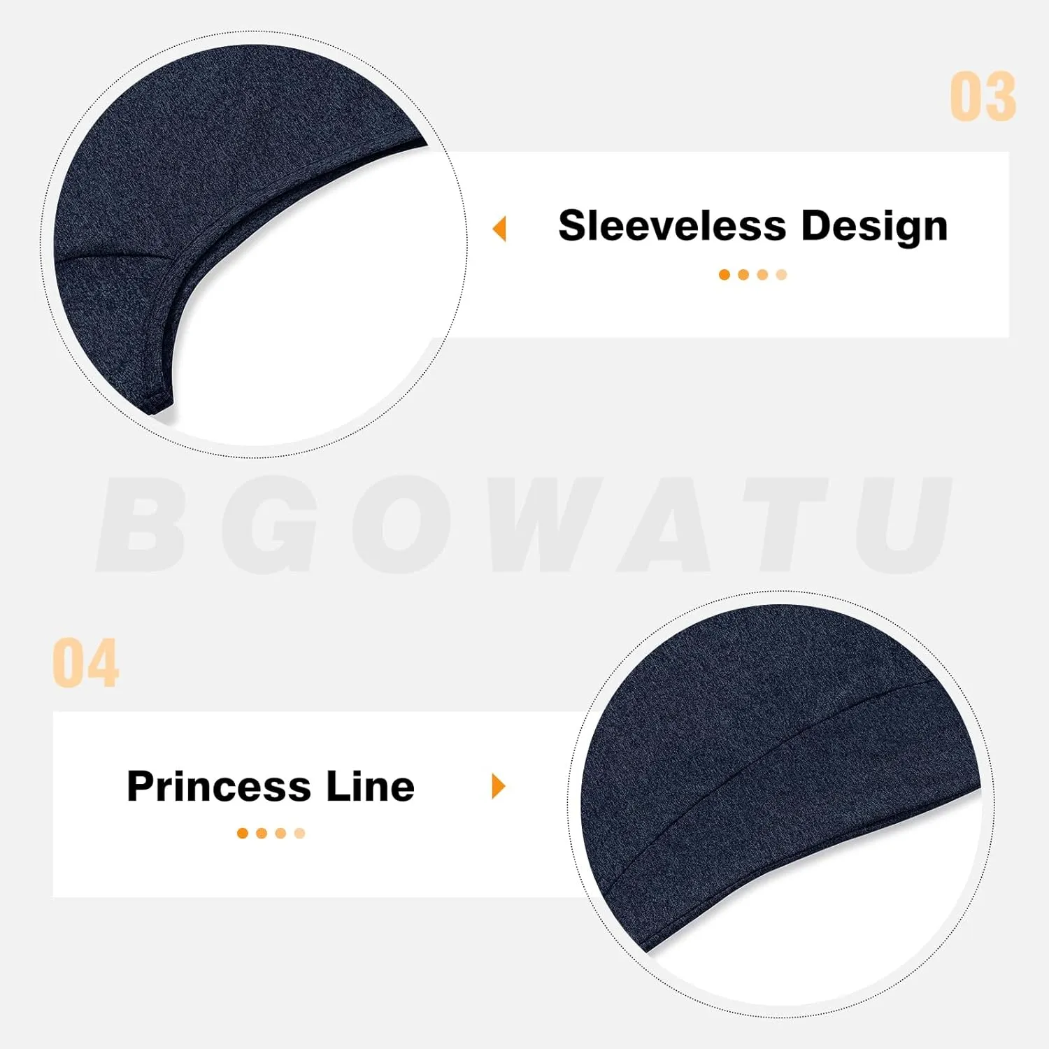 BGOWATU Women's Golf Shirts Sleeveless Polo Shirts Collared 3 Buttons Tennis Tank Tops UV Protection Quick Dry