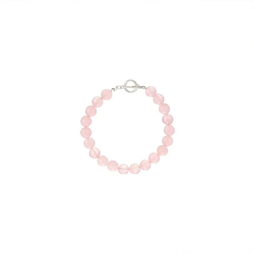 Birthday Gifts for Women - 925 Sterling Silver Real Rose Quartz Bracelet Healing Protection Good Luck Positive Energy Anxiety Relief Get Well Pink Crystals Jewelry