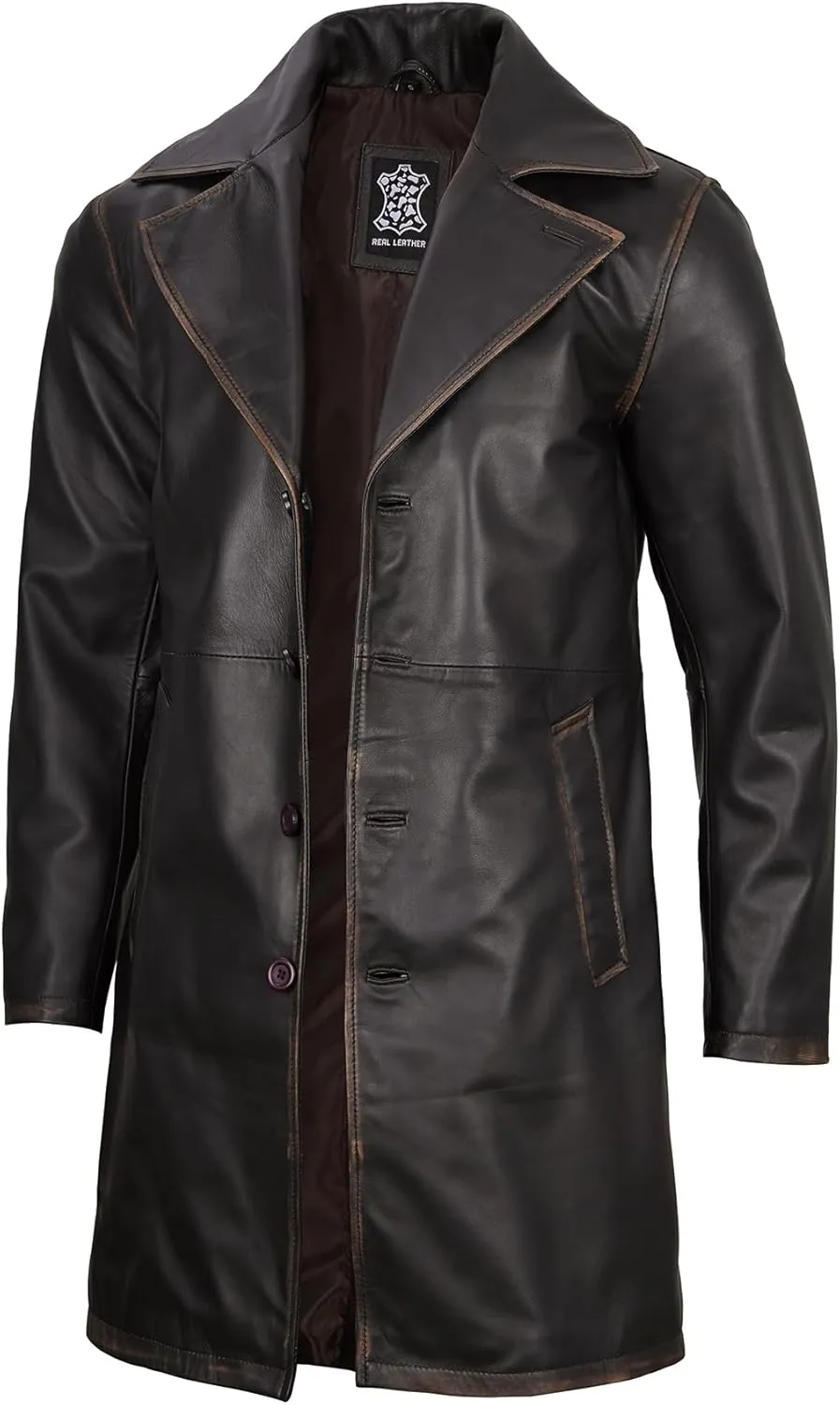 Blingsoul Leather Car Coats For Men - Black/Brown Real Leather Jacket Men
