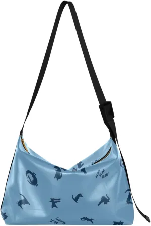 Blue Cute Crocodile Hobo Ladies Handbags Leather Large Crossbody Purses Aesthetic Animal Print Women Hobo Purse