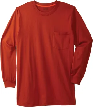 Boulder Creek by Kingsize Men's Big & Tall Heavyweight Crewneck Long-Sleeve Pocket T-Shirt
