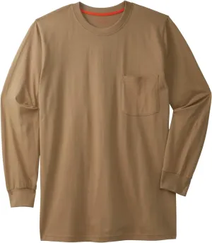 Boulder Creek by Kingsize Men's Big & Tall Heavyweight Crewneck Long-Sleeve Pocket T-Shirt