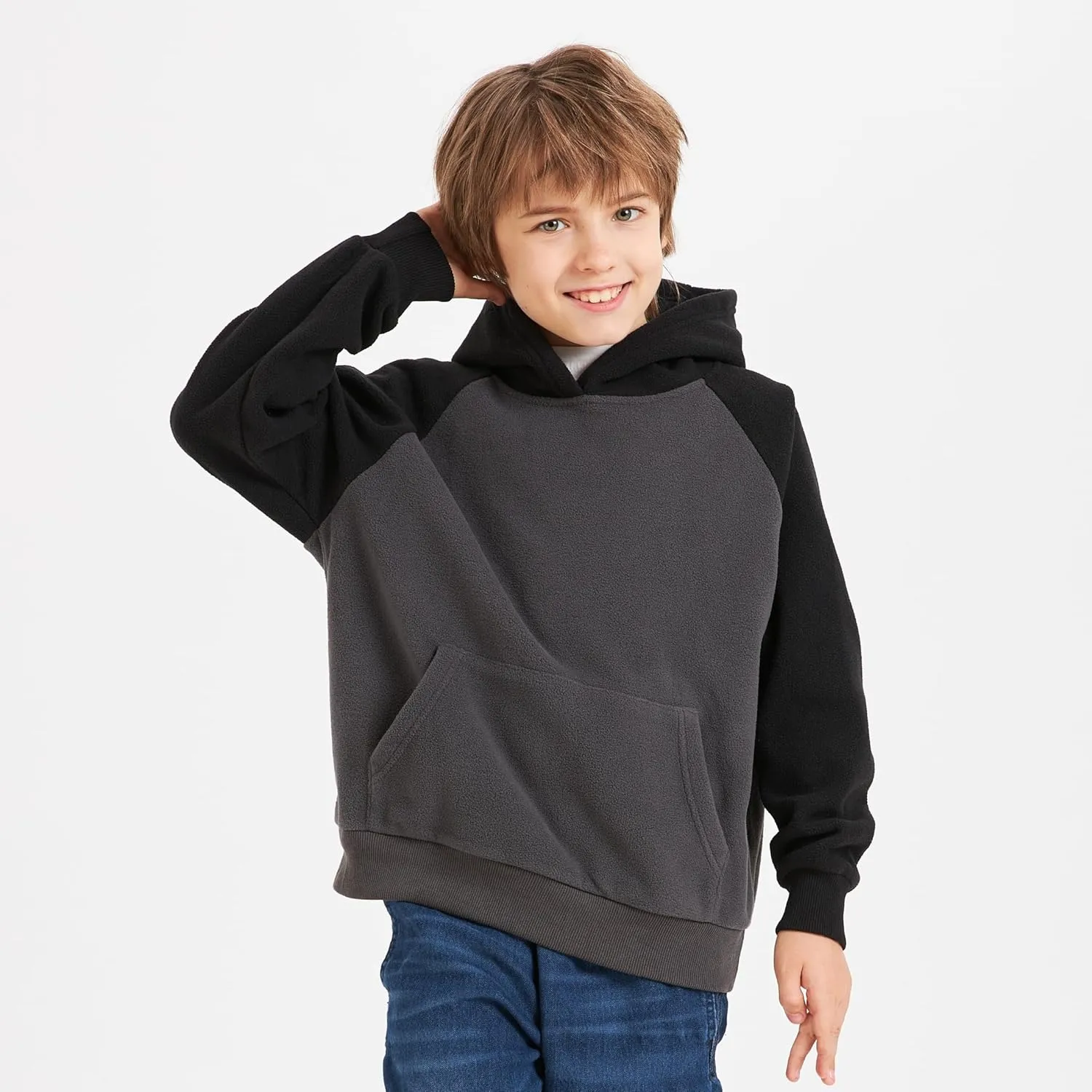 Boys Girls Toddler Fleece Pullover Hoodie Kids Long Sleeve Sweatshirts 3-16 Years