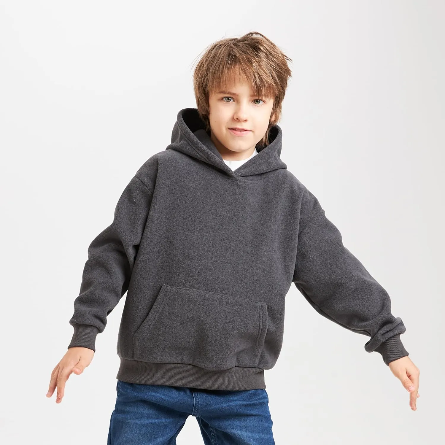 Boys Girls Toddler Fleece Pullover Hoodie Kids Long Sleeve Sweatshirts 3-16 Years