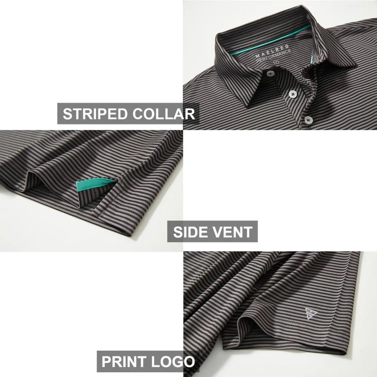 Boys Polo Shirts Short Sleeve Striped Performance Moisture Wicking Dry Fit Golf Shirts for Boys Youth Kids