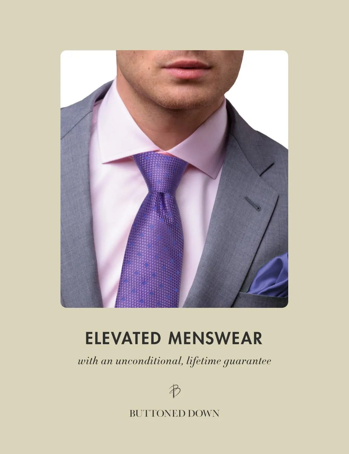 Buttoned Down Men's Classic Fit Spread Collar Pattern Dress Shirt
