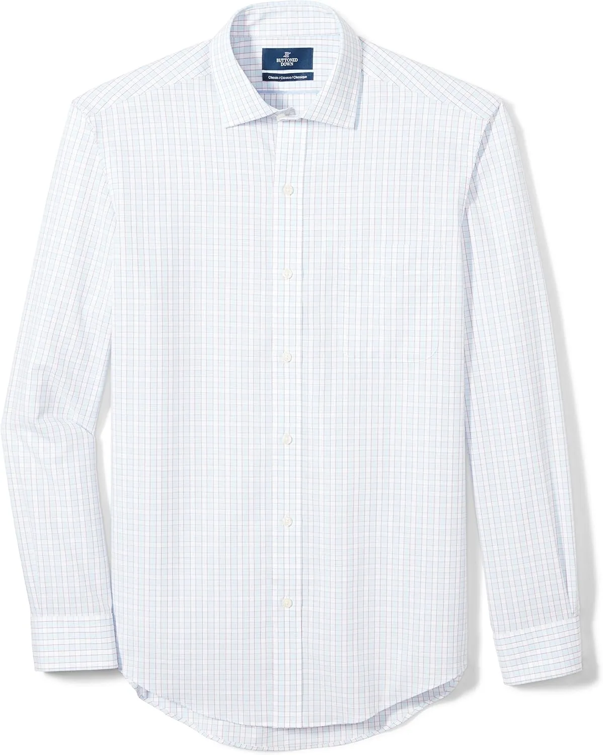 Buttoned Down Men's Classic Fit Spread Collar Pattern Dress Shirt