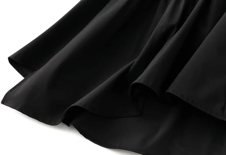 CAMDOM Womens A line Midi Skirt Irregular Pleated Large Hem Skirt