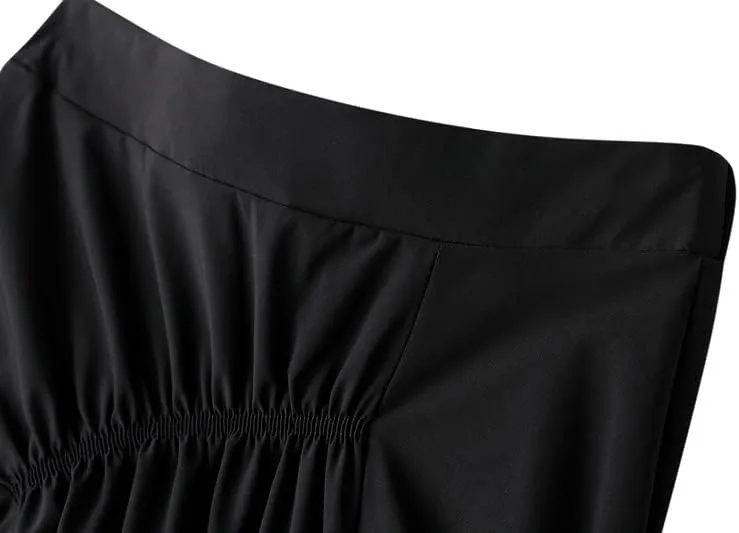 CAMDOM Womens A line Midi Skirt Irregular Pleated Large Hem Skirt