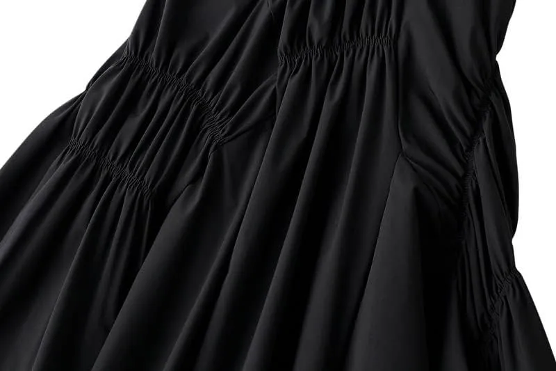 CAMDOM Womens A line Midi Skirt Irregular Pleated Large Hem Skirt