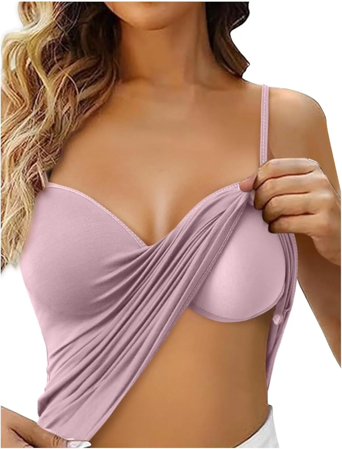 Camisole Tops for Women Built in Bra Spaghetti Strap Workout Yoga Shirts Basic Padded Tank Tops 2025 Summer Clothes