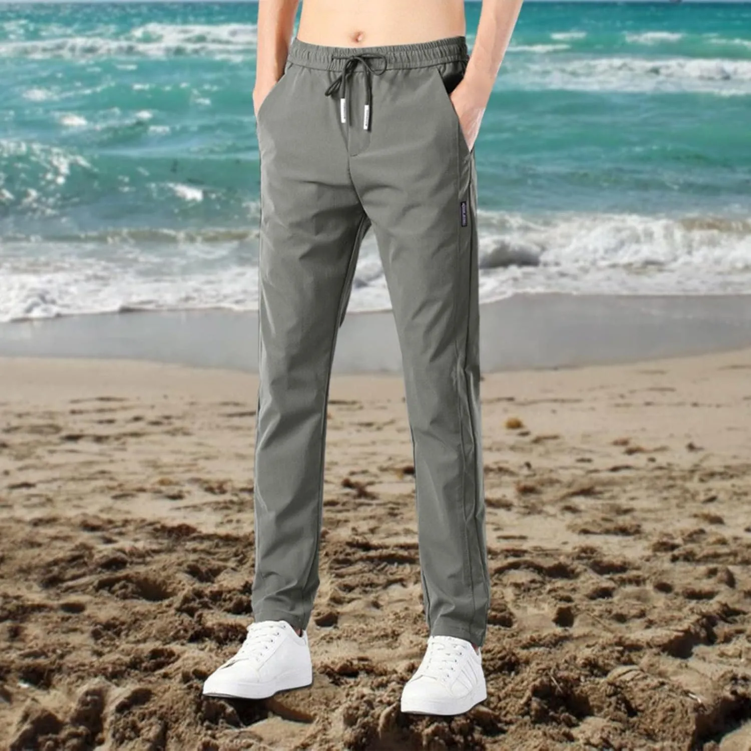 Cargo Work Pant Men's Twill Casual Pull-On Pants Gym Yoga Sweatpants Multiple Pockets Baggy Joggers Sweat Pant