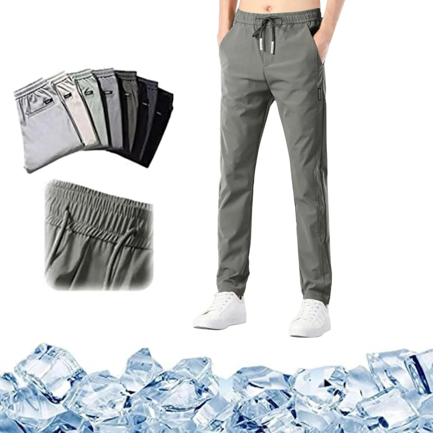 Cargo Work Pant Men's Twill Casual Pull-On Pants Gym Yoga Sweatpants Multiple Pockets Baggy Joggers Sweat Pant