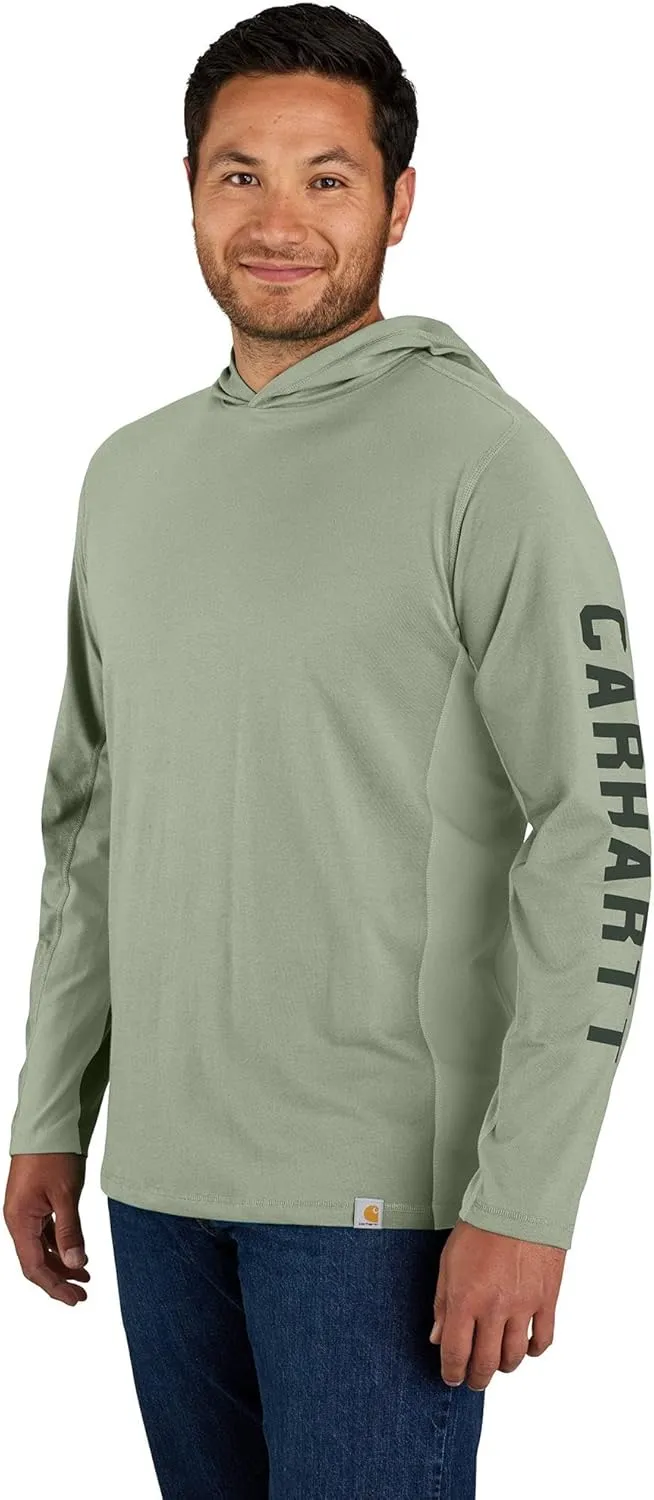 Carhartt Men's Force Relaxed Fit Midweight Long-Sleeve Logo Graphic Hooded T-Shirt