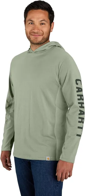 Carhartt Men's Force Relaxed Fit Midweight Long-Sleeve Logo Graphic Hooded T-Shirt