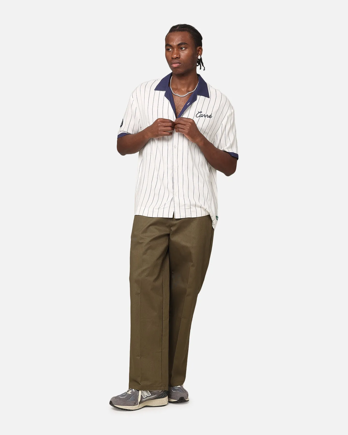 Carre Base Short Sleeve Button Up Shirt Off White