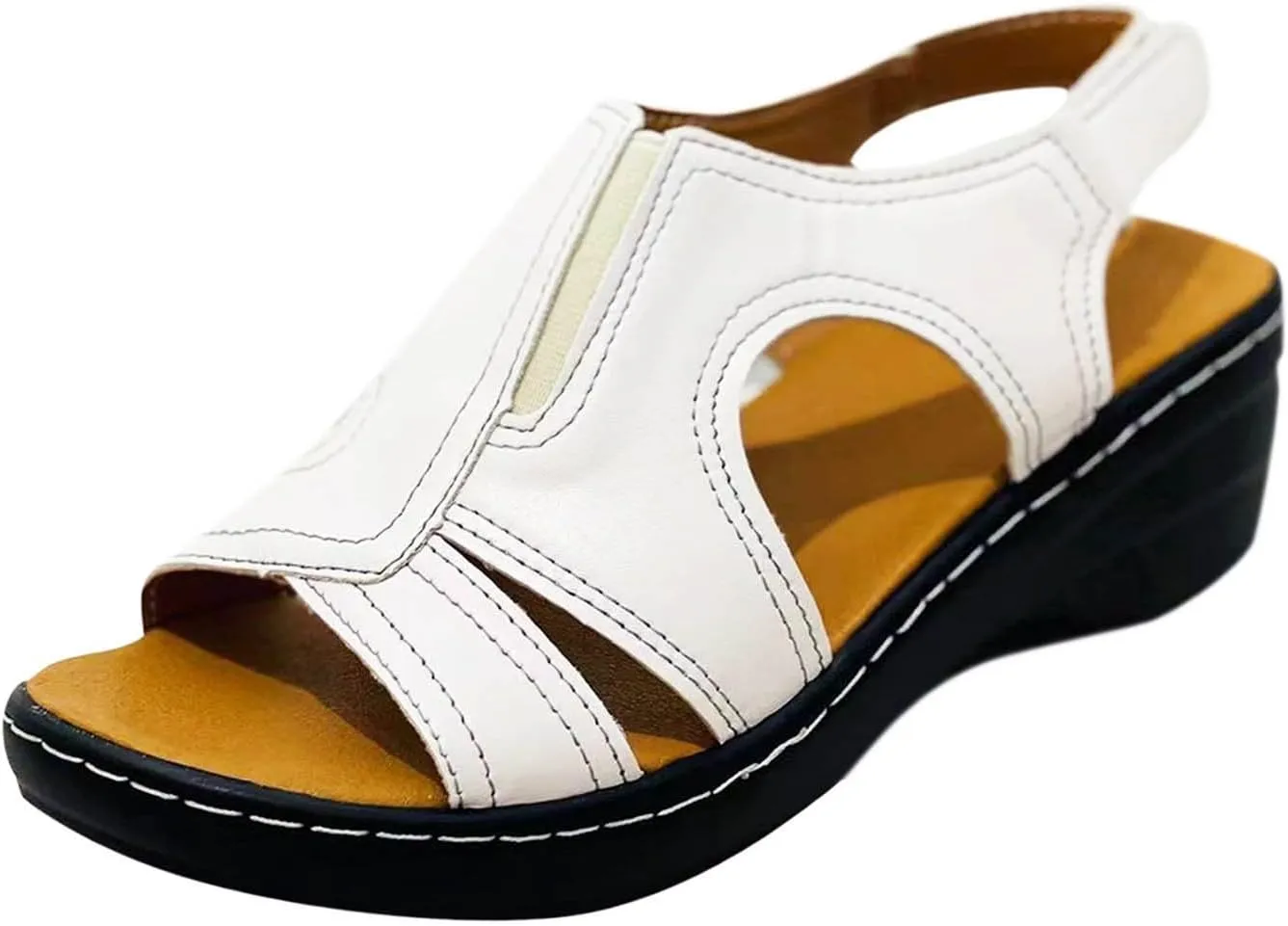 Cathalem Sandals Women Comfortable, Sandals Women Orthopedic Wide Toe Box Shoes Arch Support Platform Sandals