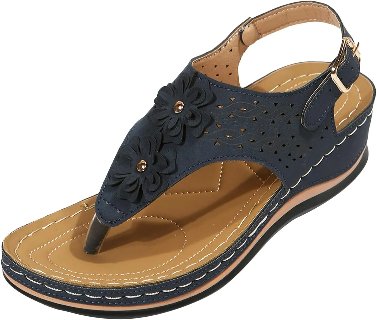 Cathalem Summer Sandals for Women 2024 Orthopedic Flip Flops Arch Support Ladies Lightweight Slip On Beach Sandals