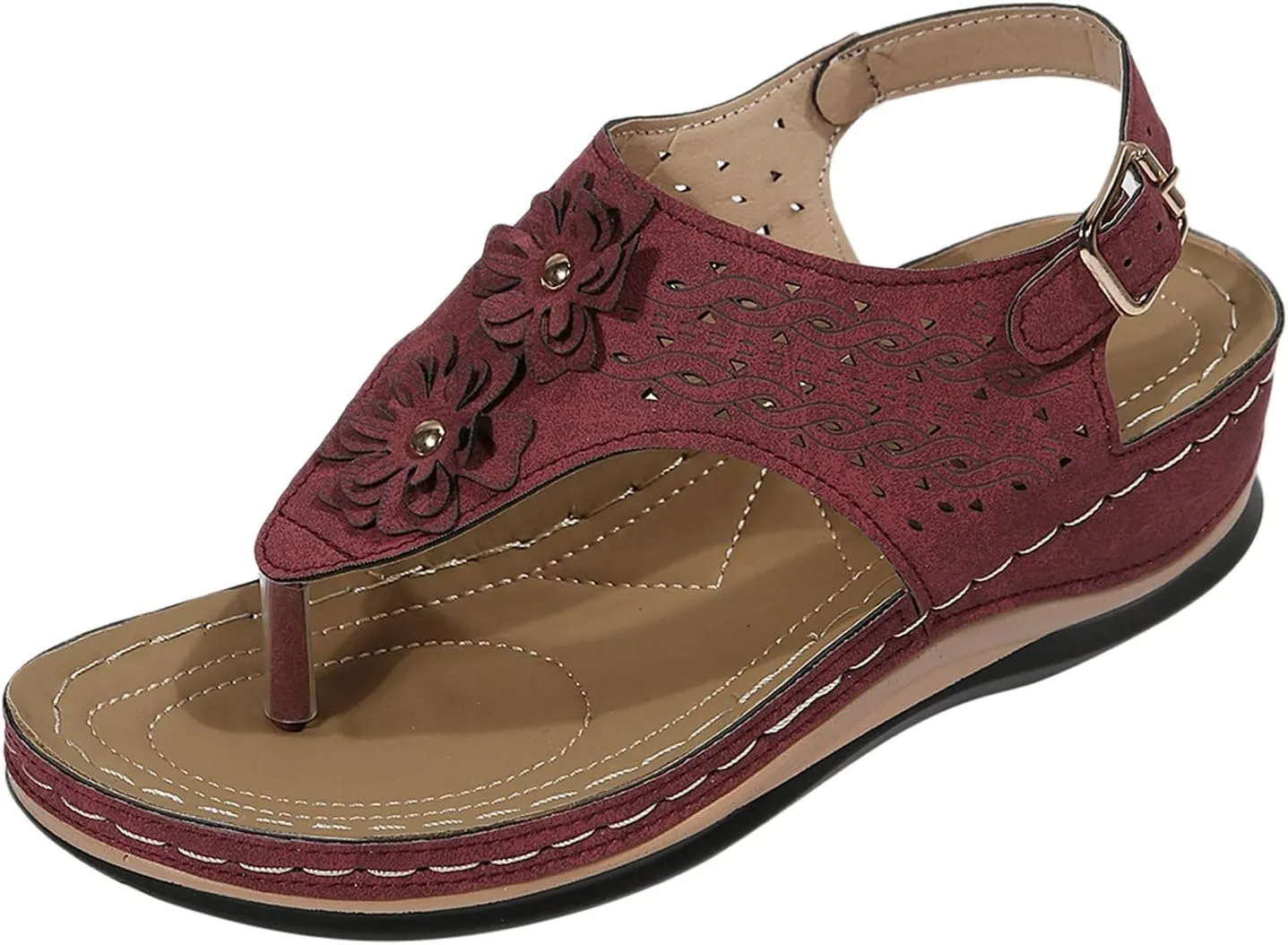 Cathalem Summer Sandals for Women 2024 Orthopedic Flip Flops Arch Support Ladies Lightweight Slip On Beach Sandals