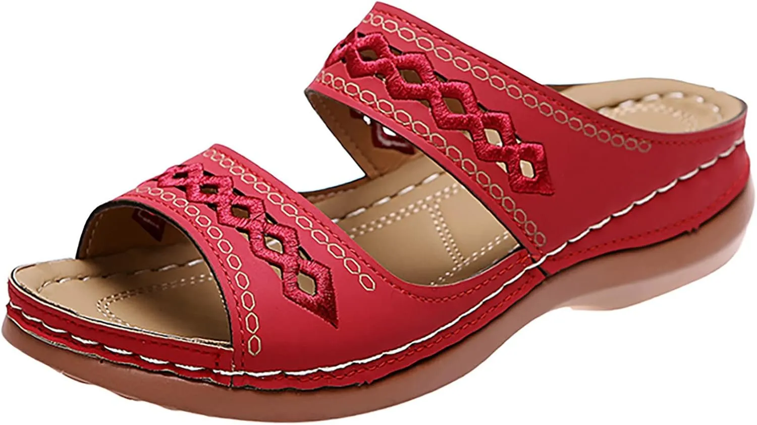 Cathalem Summer Sandals for Women 2024 Orthopedic Sandals with Arch Support Comfortable Slip on Thong Sandals Casual