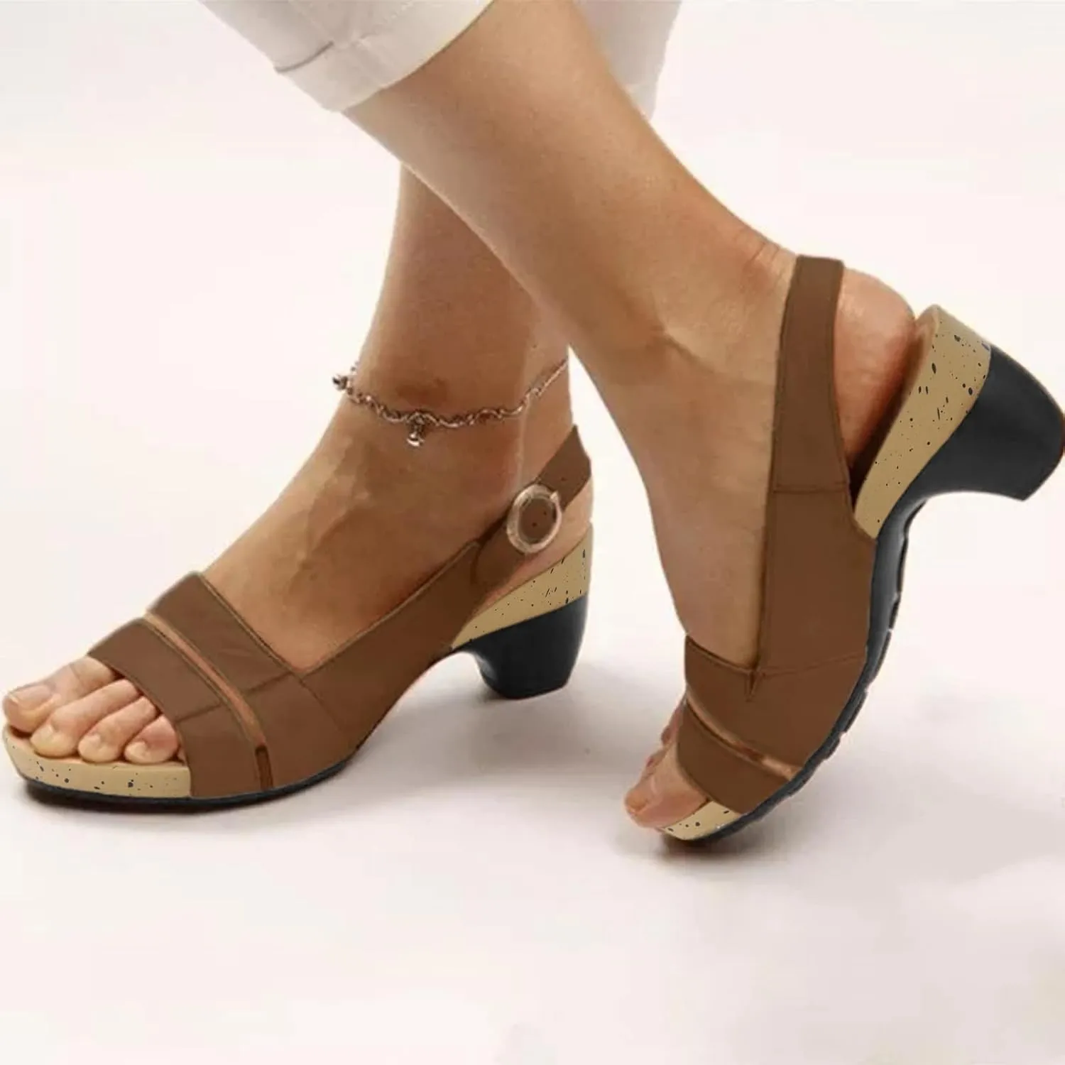 Cathalem Summer Sandals for Women 2024 Wide Orthotic Sandals Ultra-Comfy Breathable Sandals Orthopedic Sandals