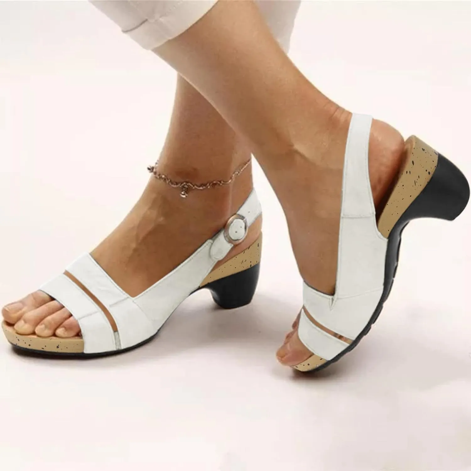 Cathalem Summer Sandals for Women 2024 Wide Orthotic Sandals Ultra-Comfy Breathable Sandals Orthopedic Sandals