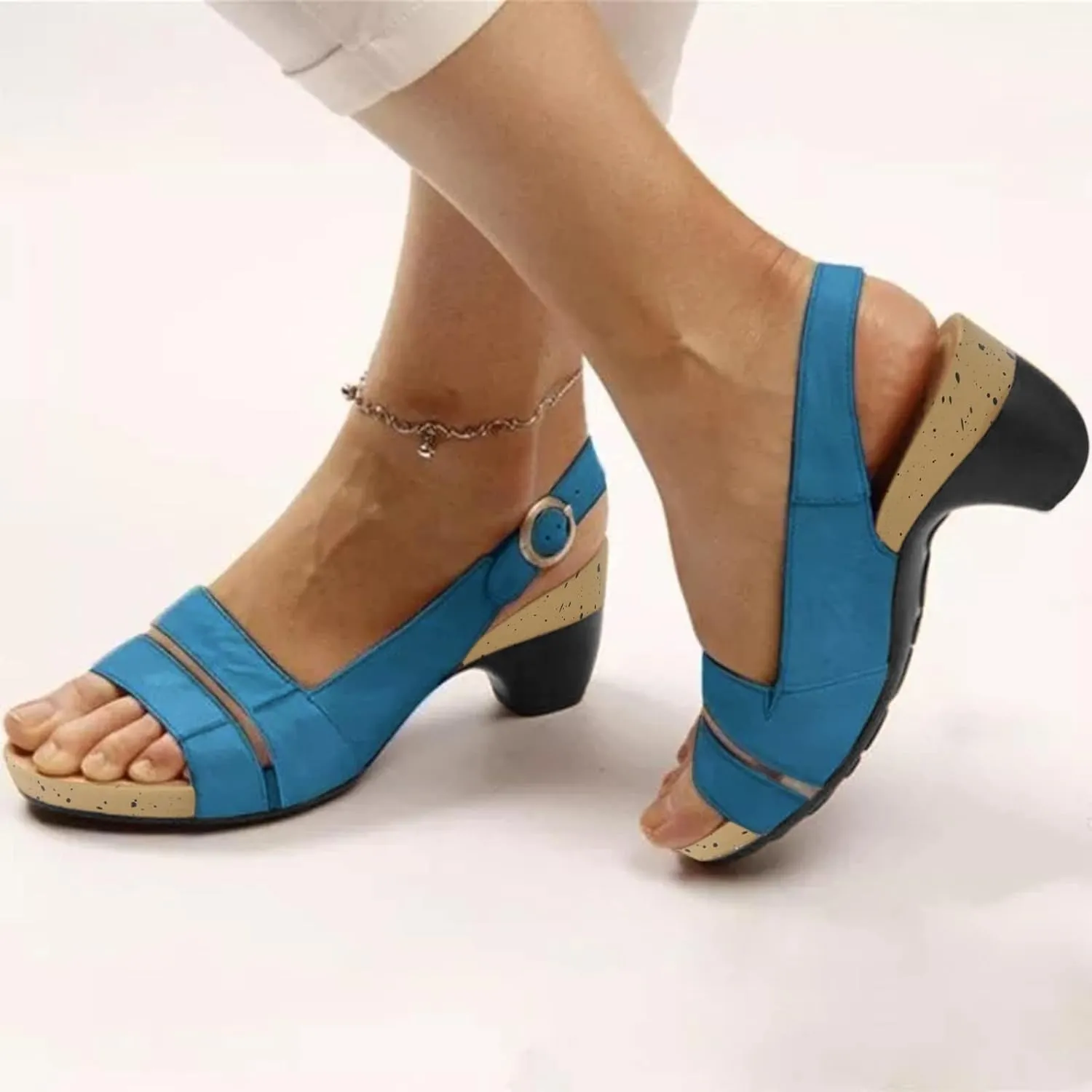 Cathalem Summer Sandals for Women 2024 Wide Orthotic Sandals Ultra-Comfy Breathable Sandals Orthopedic Sandals