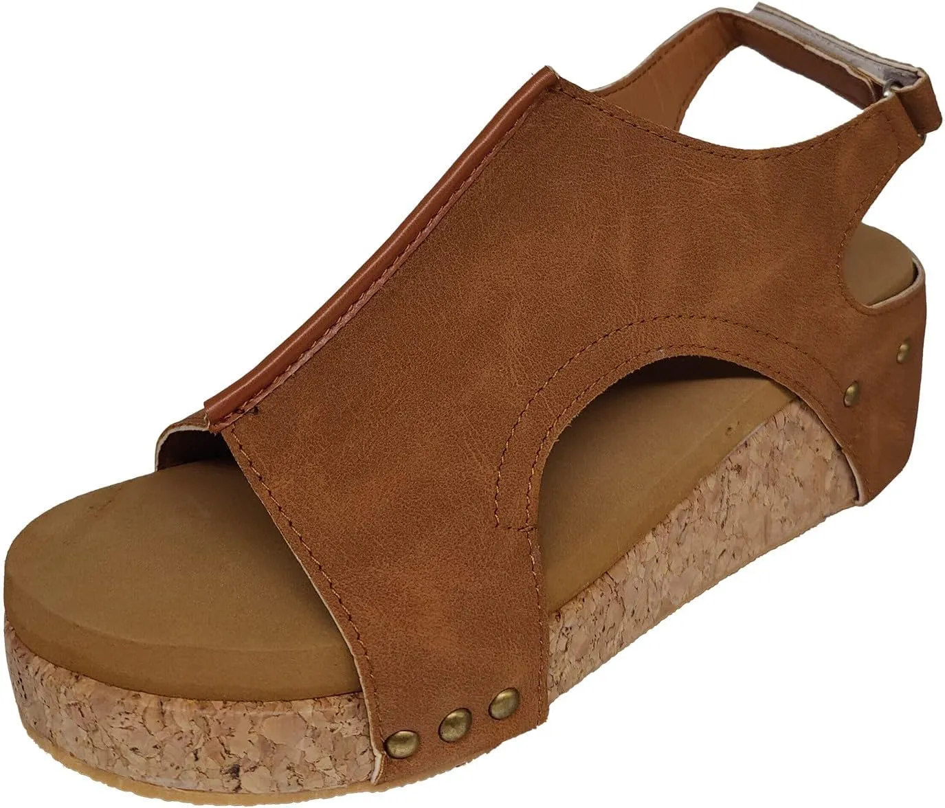 Cathalem Summer Sandals for Women 2024, Womens Open Toe Espadrilles Platform Sandals Leather Sandals Casual Low Wedges