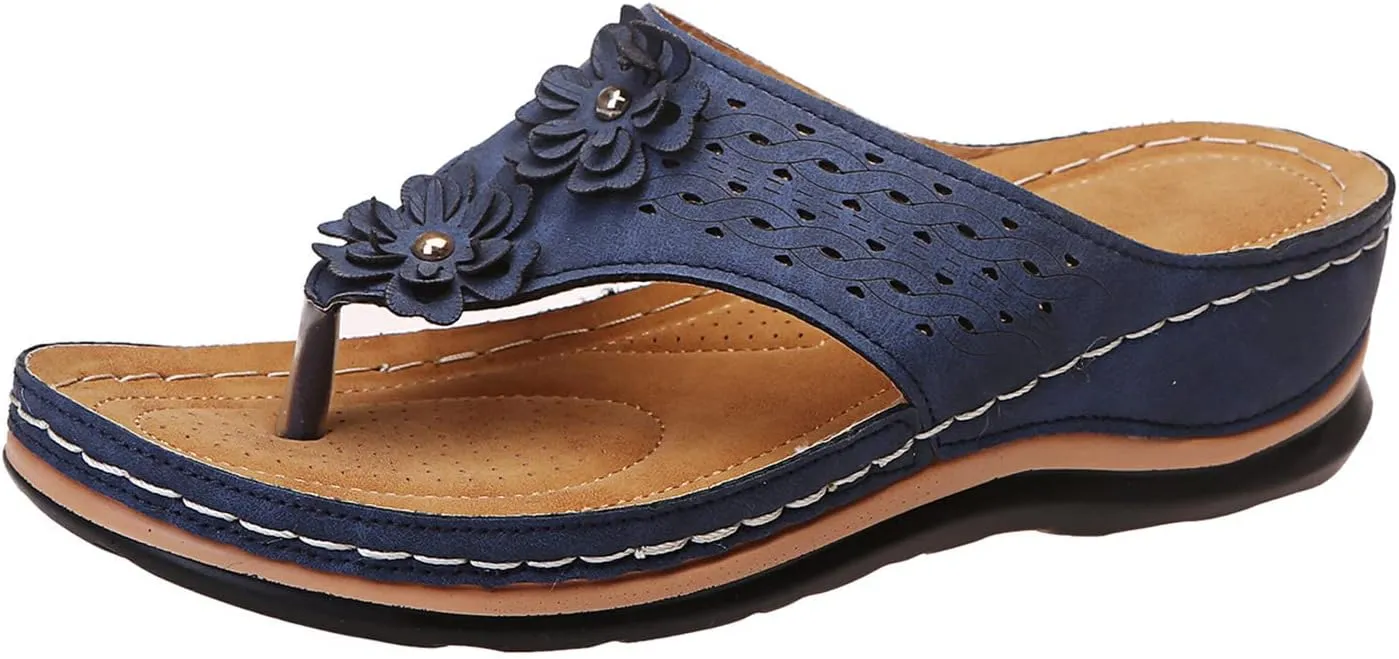 Cathalem Summer Sandals for Women 2024 Women's Orthotic Sandals Arch Support Sandals Comfy Wedge Walking Slippers