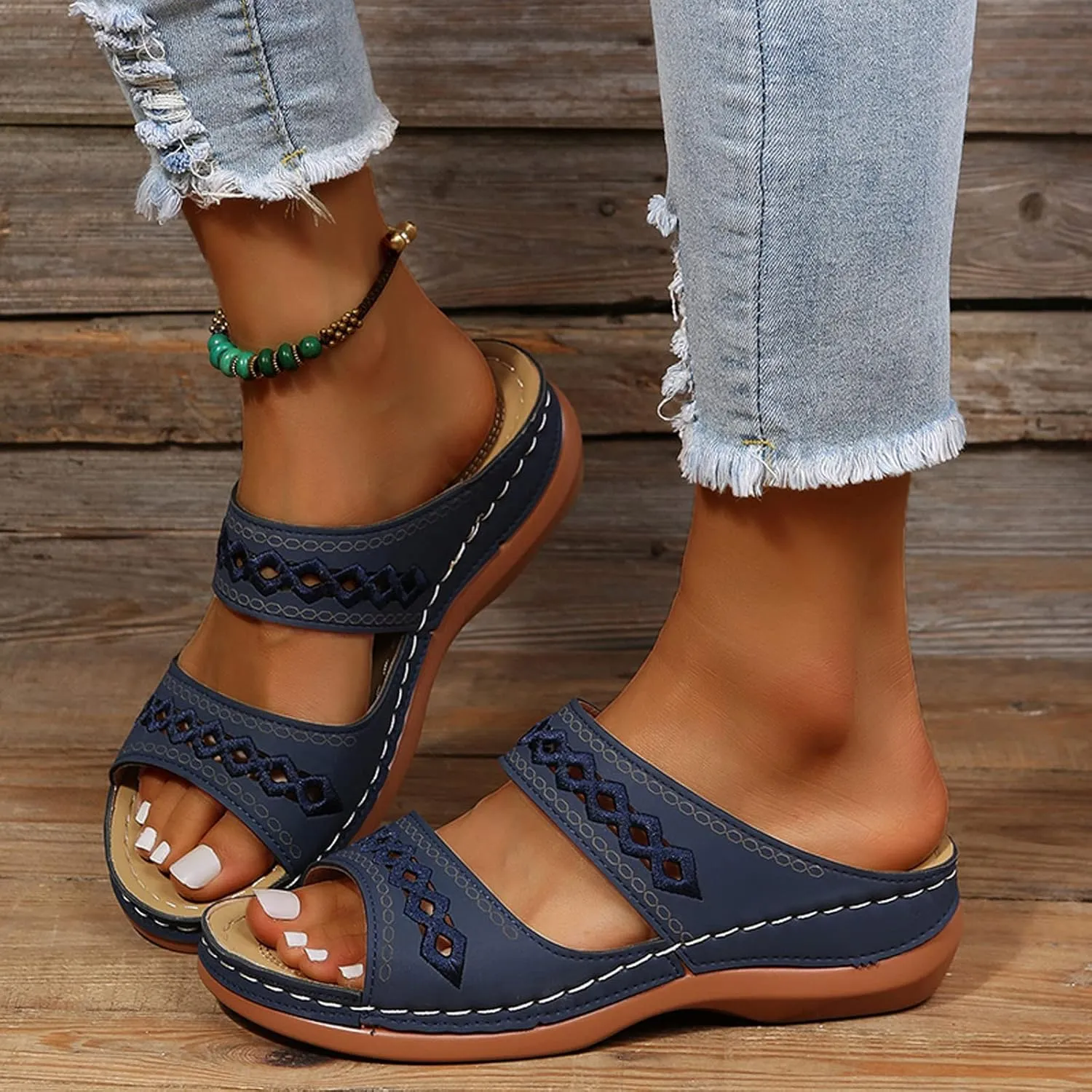 Cathalem Summer Wedges for Women 2024, Orthopedic Sandals for Women Arch Support Sandals Flip Flops Comfortable Sandals