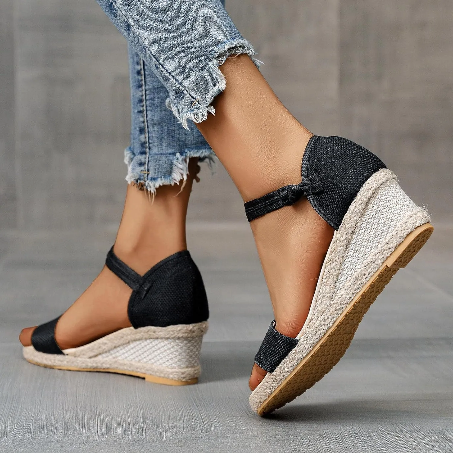 Cathalem Wedge Sandals for Women, Women's Ankle Strap Closed Toe Heels Sandals Casual Platform Buckle Strap Breathable Summer Sandals