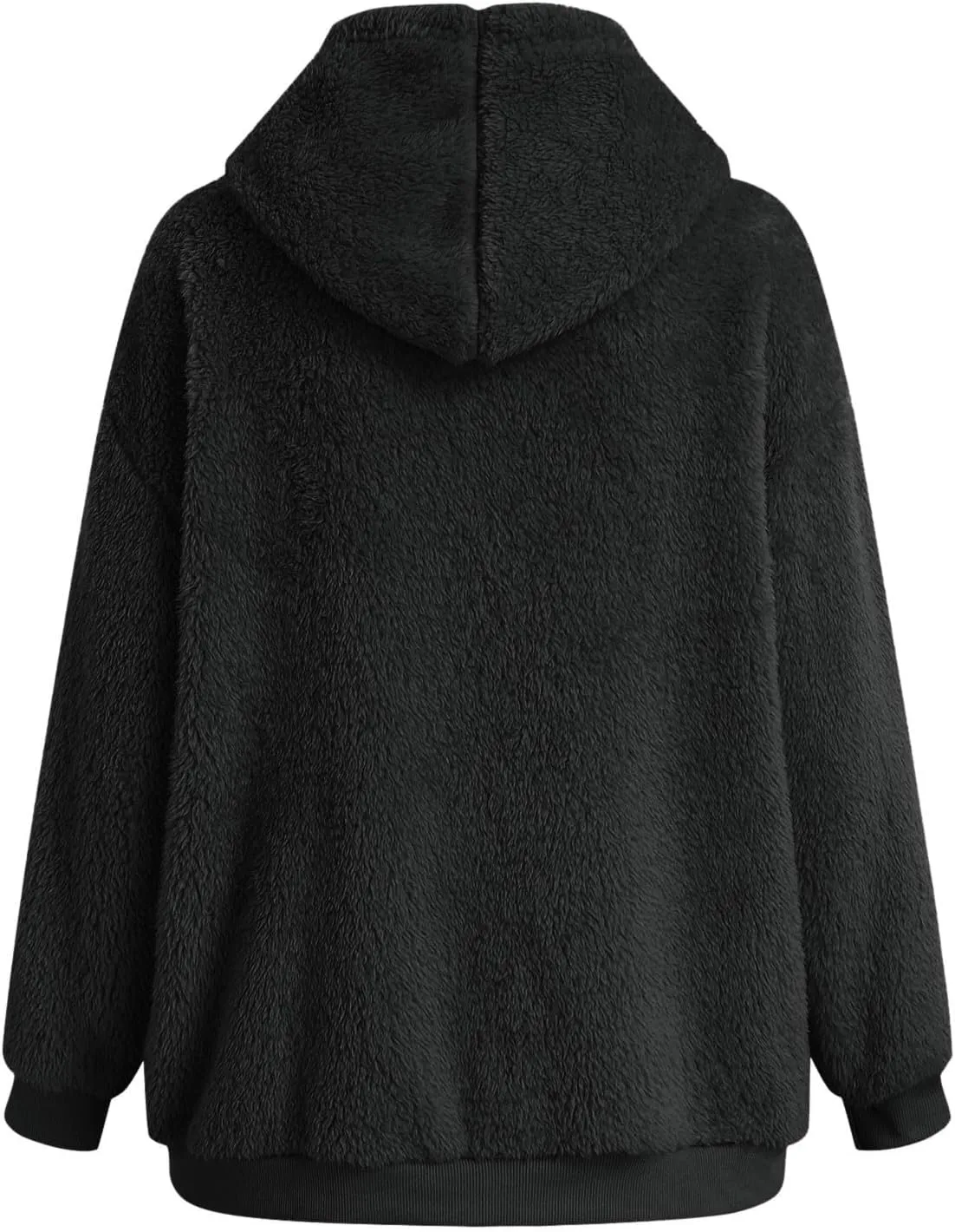 Ceboyel Women Fuzzy Fleece Jacket Faux Shearling Oversized Hoodie Coats Full Zip Up Hooded Teddy Coat Trendy Winter Outwear