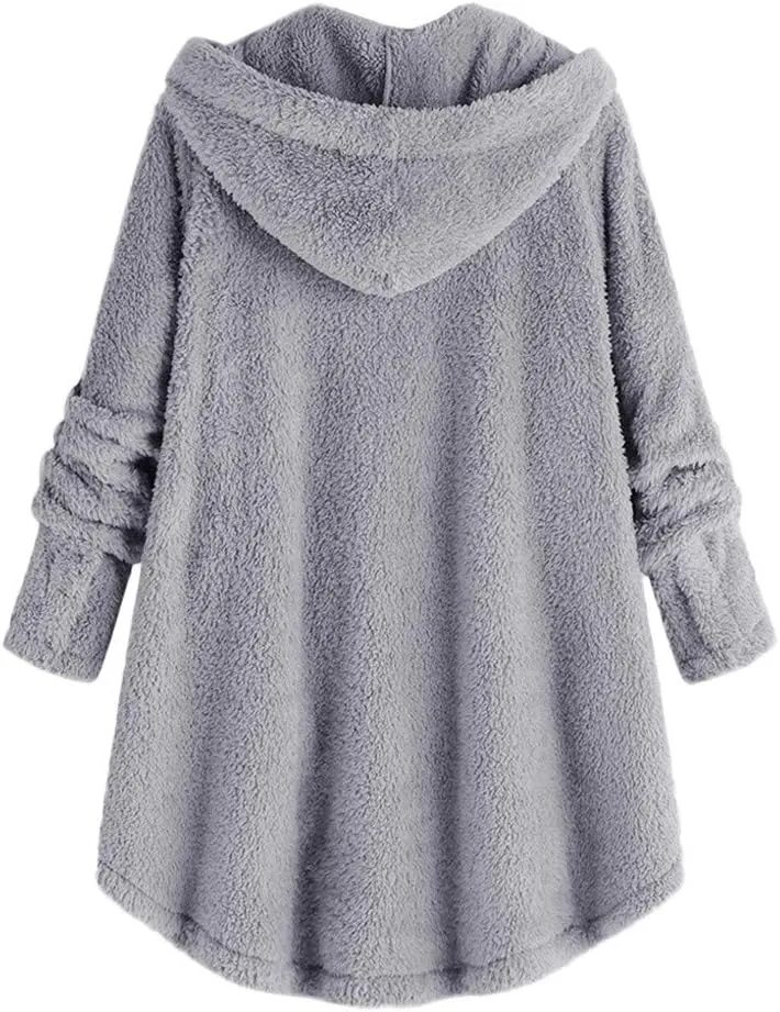 Ceboyel Womens Fleece Hoodie Sweatshirt 2023 Fuzzy Teddy Coat Shearling Warm Winter Jackets Pajamas Loungewear Clothing 2023
