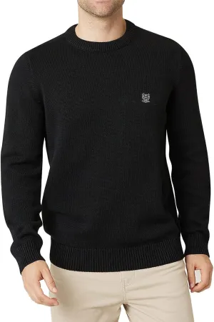 Chaps Men's Big and Tall Sweater - Heavyweight Classic Fit Knitted Cotton Crewneck Pullover Sweater for Men (Sizes: L-4X), Size XX-Large Tall, Black