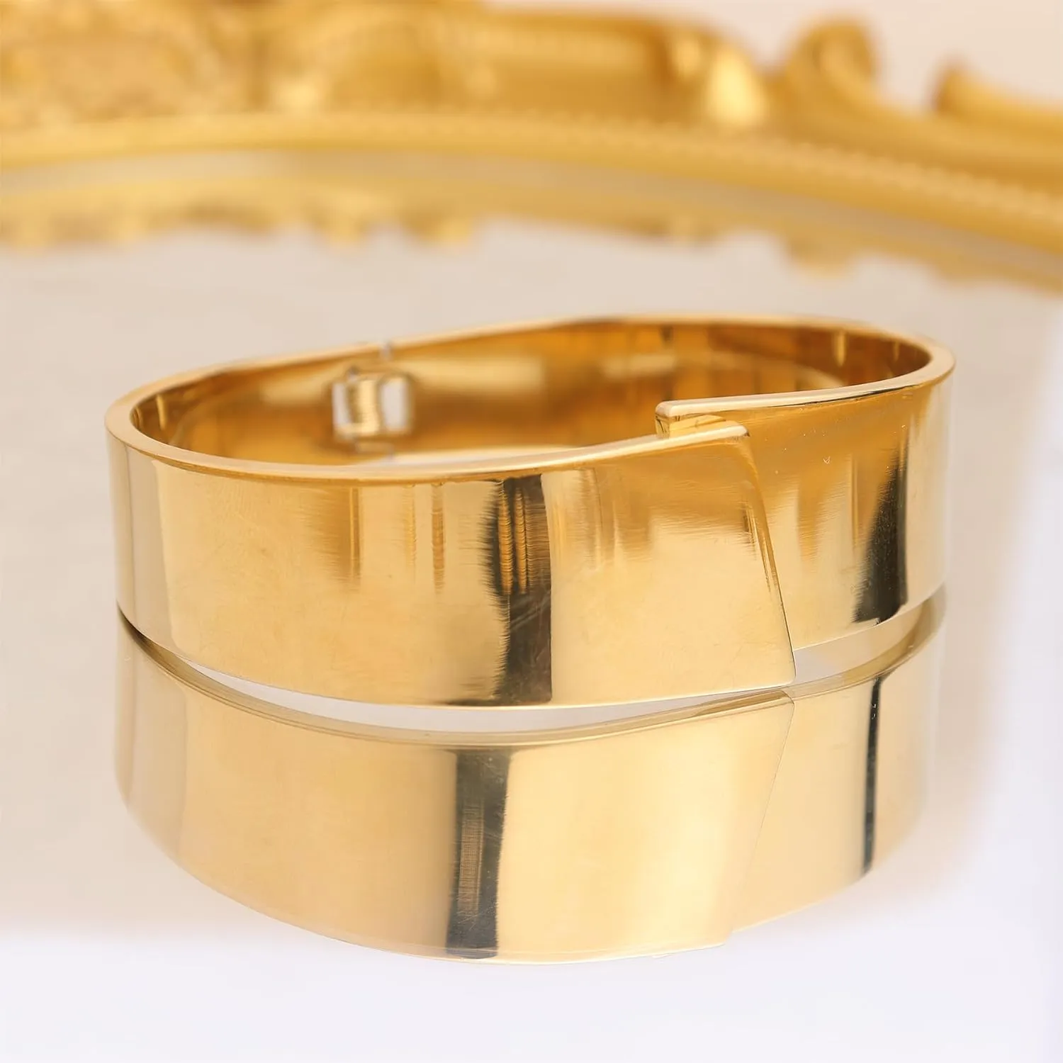 Chunky Open Cuff Bangle Bracelets for Woman, Textured Flower Bangles Jewelry Gifts