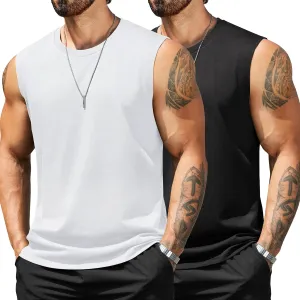 COOFANDY Men's Tank Top Cotton Workout Sleeveless Muscle T Shirts Casual Summer Tank Shirts
