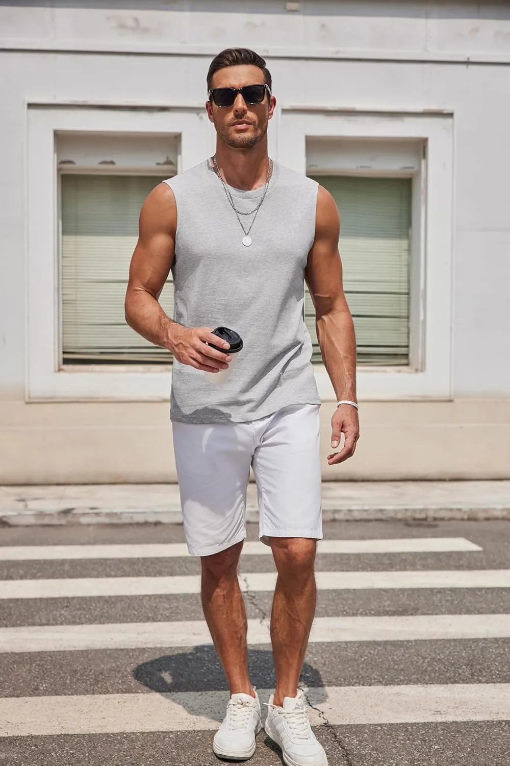 COOFANDY Men's Tank Top Cotton Workout Sleeveless Muscle T Shirts Casual Summer Tank Shirts